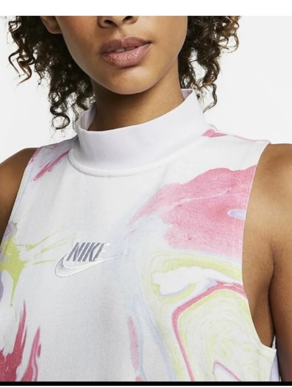 NIKE Women's Marble-Print Wide-Leg Jumpsuit - Pink Multi - Picture 4 of 9